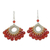 Carnelian dangle earrings, 'Orange Lanna' - Carnelian Beaded Earrings Handmade in Thailand (image 2a) thumbail