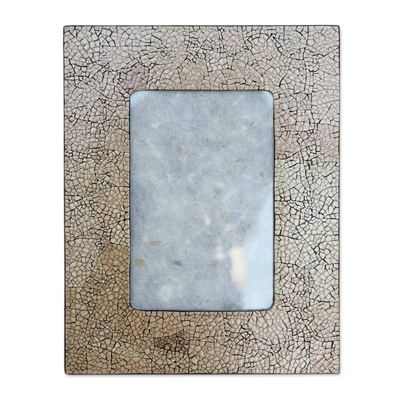 Eggshell mosaic picture frame, 'Pathways' (4x6) - Eggshell Mosaic Picture Frame (4x6)
