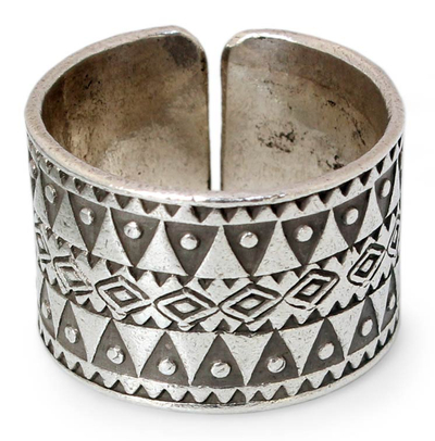 Sterling silver band ring, 'Northern Heritage' - Sterling Silver Band Ring