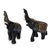 Lacquered wood figurines, 'Happy Elephants' (pair) - Lacquered Wood Figurines (Pair)
