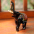 Lacquered wood figurine, 'Happy Elephant' - Artisan Crafted Wood Elephant Sculpture thumbail