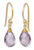 Gold vermeil amethyst dangle earrings, 'Sublime Elegance' - Artisan Crafted Vermeil Amethyst Earrings thumbail