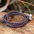 Leather and amethyst wrap bracelet, 'Fortune's Wisdom' - Artisan Crafted Leather and Amethyst Wrap Bracelet (image 2b) thumbail