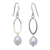 Cultured pearls dangle earrings, 'Dragon Love' - Sterling Silver and Pearl Dangle Earrings thumbail