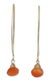 Gold vermeil carnelian dangle earrings, 'Breath of Love' - Handmade Vermeil and Carnelian Earrings thumbail