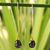 Gold vermeil amethyst dangle earrings, 'Breath of Love' - Hand Made Gold Vermeil Amethyst Dangle Earrings (image 2b) thumbail