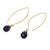Gold vermeil amethyst dangle earrings, 'Breath of Love' - Hand Made Gold Vermeil Amethyst Dangle Earrings (image 2d) thumbail