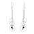Cultured pearl and amethyst dangle earrings, 'Siam Chimes' - Artisan Crafted Sterling Silver and Pearl Earrings thumbail
