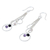 Cultured pearl and amethyst dangle earrings, 'Siam Chimes' - Artisan Crafted Sterling Silver and Pearl Earrings