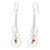 Cultured pearl and carnelian dangle earrings, 'Siam Chimes' - Handcrafted Sterling Silver Multigem Dangle Earrings thumbail