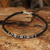 Silver accent wristband bracelet, 'Hill Tribe Smile' - Hand Crafted Silver Braided Bracelet thumbail