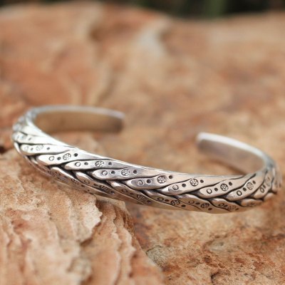 Men S Crafted Silver Cuff Bracelet Karen Hero Novica Men S Silver Cuff Bracelet Karen Hero Crafted