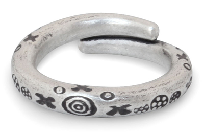 Men's silver wrap ring, 'Karen Mystique' - Men's Silver Wrap Ring from Thailand
