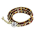 Jasper wrap bracelet, 'Lotus Feast' - Hand Made Leather and Jasper Wrap Bracelet (image 2a) thumbail