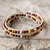 Jasper wrap bracelet, 'Lotus Feast' - Hand Made Leather and Jasper Wrap Bracelet