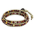 Jasper wrap bracelet, 'Lotus Feast' - Hand Made Leather and Jasper Wrap Bracelet (image 2c) thumbail