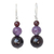 Garnet and amethyst drop earrings, 'Progression' - Beaded Garnet Earrings (image 2a) thumbail