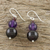 Garnet and amethyst drop earrings, 'Progression' - Beaded Garnet Earrings (image 2b) thumbail
