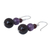 Garnet and amethyst drop earrings, 'Progression' - Beaded Garnet Earrings