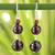 Garnet drop earrings, 'Impassioned Love' - Beaded Garnet Earrings thumbail