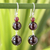 Garnet drop earrings, 'Impassioned Love' - Beaded Garnet Earrings (image 2b) thumbail