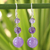 Amethyst drop earrings, 'Lilac Wisdom' - Beaded Amethyst Earrings thumbail