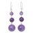 Amethyst drop earrings, 'Lilac Wisdom' - Beaded Amethyst Earrings (image 2a) thumbail
