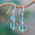 Fluorite dangle earrings, 'Blue Genie' - Unique Beaded Fluorite Earrings thumbail
