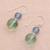 Fluorite dangle earrings, 'Blue Genie' - Unique Beaded Fluorite Earrings (image 2b) thumbail