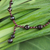 Garnet Y necklace, 'Red Champagne' - Thailand Hand Knotted Garnet Beaded Y Necklace thumbail
