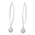 Cultured pearl dangle earrings, 'Precious Pink' - Hand Made Pearl and Sterling Silver Dangle Earrings (image 2a) thumbail