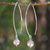 Cultured pearl dangle earrings, 'Precious Pink' - Hand Made Pearl and Sterling Silver Dangle Earrings (image 2b) thumbail