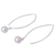 Cultured pearl dangle earrings, 'Precious Pink' - Hand Made Pearl and Sterling Silver Dangle Earrings (image 2c) thumbail