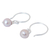 Cultured pearl dangle earrings, 'Ocean Love' - Handmade Bridal Sterling Silver and Pink Pearl Earrings (image 2c) thumbail
