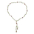 Pearl and peridot pendant necklace, 'Nature's Melody' - Pearl and Peridot Y Necklace thumbail