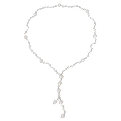 Cultured pearl Y-necklace, 'Nature's Melody' - Cultured pearl Y-necklace