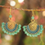 Beaded dangle earrings, 'Kiwi Kiss' - Beaded Dangle Earrings with Quartz thumbail