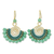 Beaded dangle earrings, 'Kiwi Kiss' - Beaded Dangle Earrings with Quartz (image 2a) thumbail