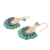 Beaded dangle earrings, 'Kiwi Kiss' - Beaded Dangle Earrings with Quartz (image 2b) thumbail