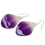 Natural orchid petal dangle earrings, 'Chiang Mai Beauty' - Natural Flower Dangle Earrings