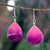 Natural orchid petal dangle earrings, 'Chiang Mai Kiss' - Orchid Petal Dangle Earrings thumbail