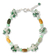 Jade and quartz flower bracelet, 'Green Spring' - Jade and quartz flower bracelet (image 2a) thumbail