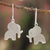 Sterling silver dangle earrings, 'Elephant Silhouettes' - Modern Sterling Silver Dangle Earrings thumbail