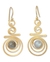 Gold plated labradorite dangle earrings, 'Follow the Dream' - Gold Plated Labradorite Dangle Earrings thumbail