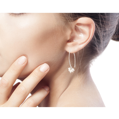 Cultured pearl drop earrings, 'Stars of Purity' - Pearl Drop Earrings