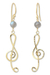 Gold vermeil labradorite dangle earrings, 'Thai Melody' - Gold Vermeil Labradorite Earrings thumbail