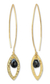 Gold plated onyx dangle earrings, 'Petal' - Gold Plated Onyx Earrings thumbail
