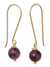 Gold vermeil amethyst dangle earrings, 'Songkran Moon' - Gold Vermeil Amethyst Dangle Earrings