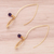 Pendientes colgantes de amatista chapados en oro, 'Pétalo' - Pendientes colgantes de amatista chapados en oro hechos a mano