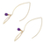 Gold plated amethyst dangle earrings, 'Petal' - Handmade Gold Plated Amethyst Dangle Earrings (image 2c) thumbail